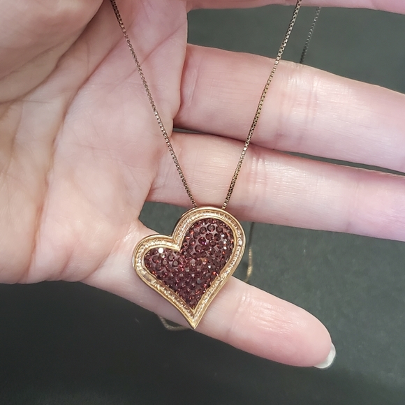 Rose gold over SS heart pendant necklace - Picture 11 of 11